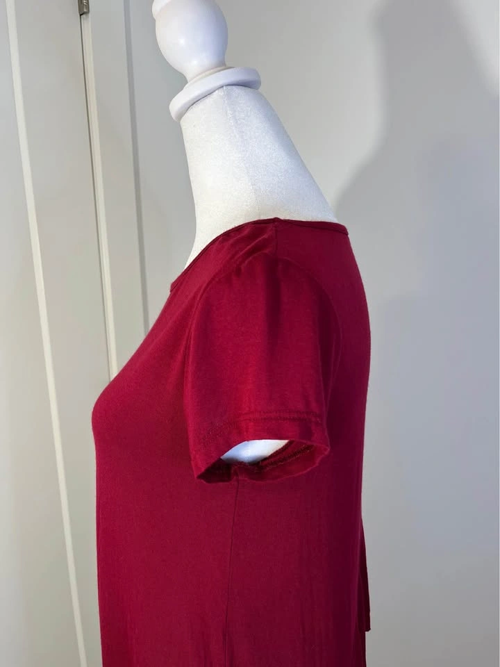 ENTI CLOTHING Short Sleeve Burgundy Red Swing Top - Size S - photo 3