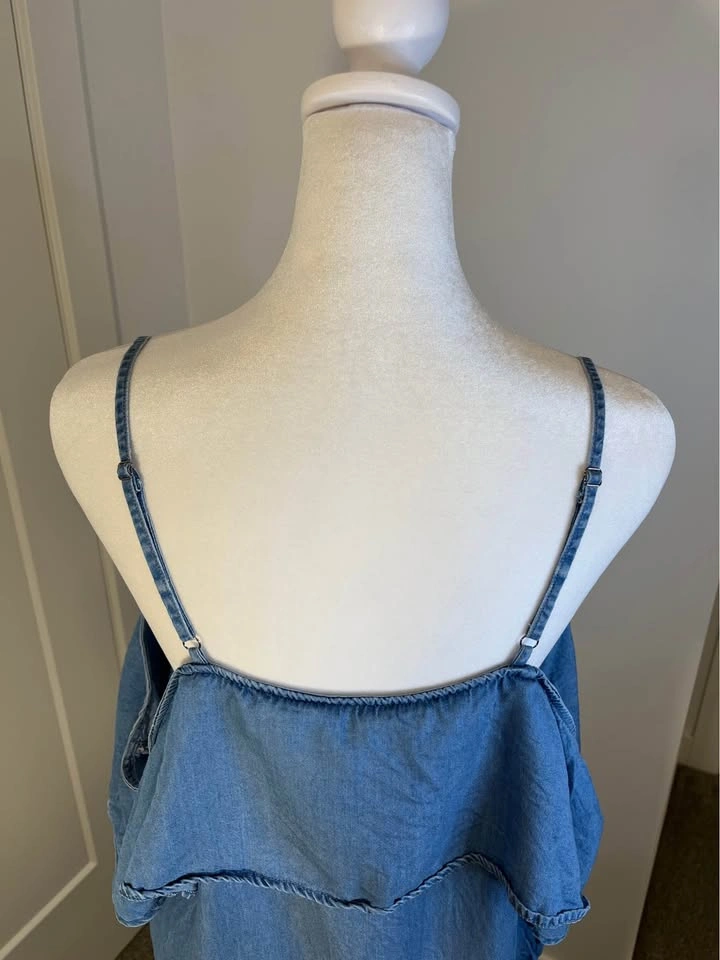 STANDARD GRACE Light Blue Denim-Look Long Dress - Size 2X - photo 4