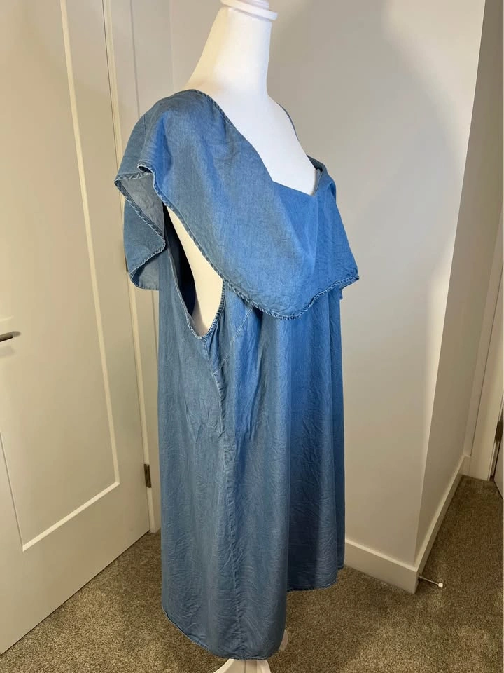 STANDARD GRACE Light Blue Denim-Look Long Dress - Size 2X - photo 5