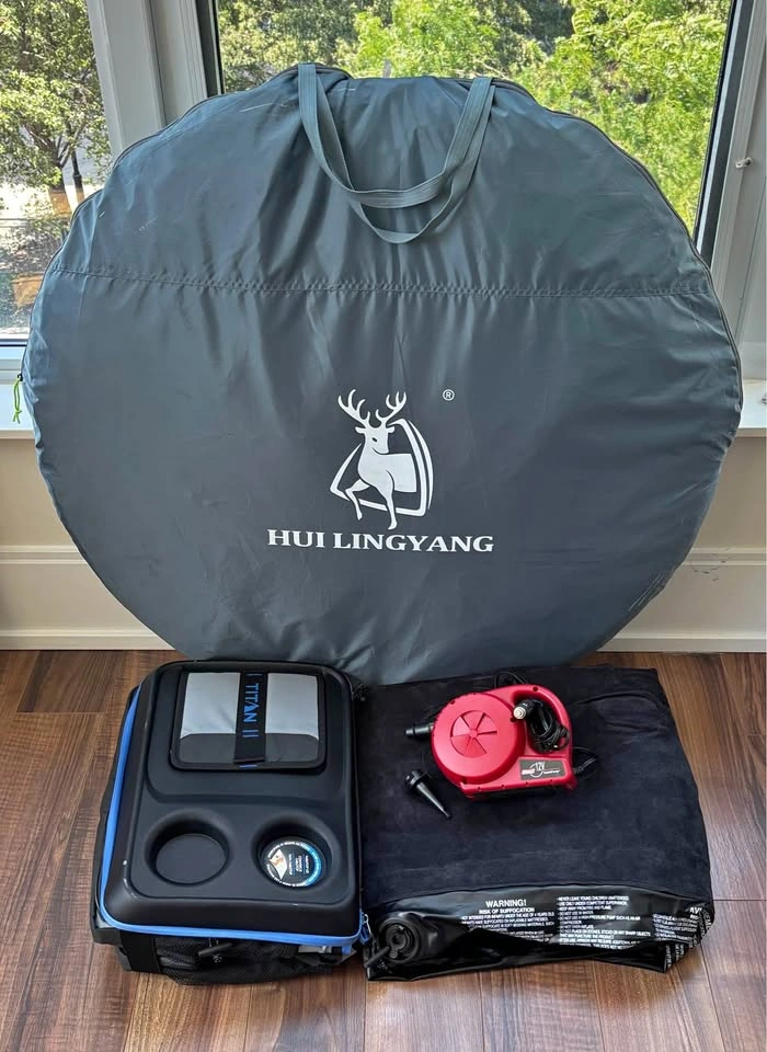 Complete Camping Bundle: 3–4 Person Tent, Mattress, Cooler, Pump