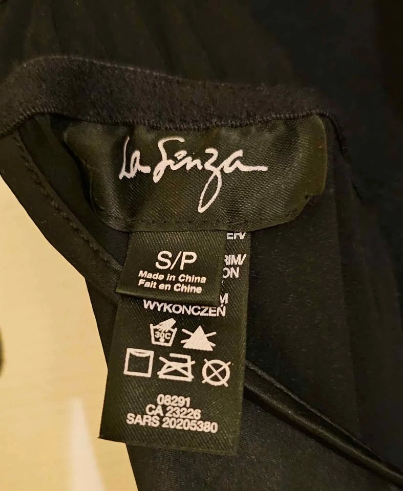 La Senza Black Satin & Rhinestone Chemise Slip - Size Small - photo 2