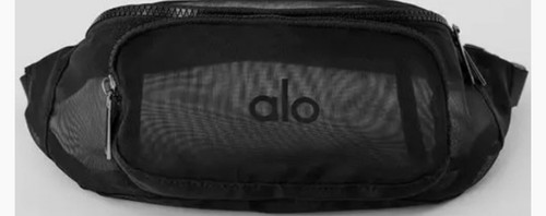 ALO Yoga Black Mesh Belt Bag for Women or Men