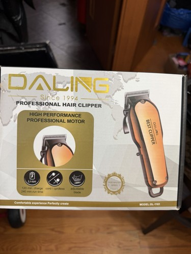 Daling DL-1161 Cordless Hair Clipper Adjustable Blade Gold Unise