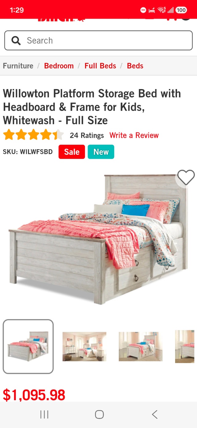 Ashley Furniture Willowton Full Storage Bed - photo 5