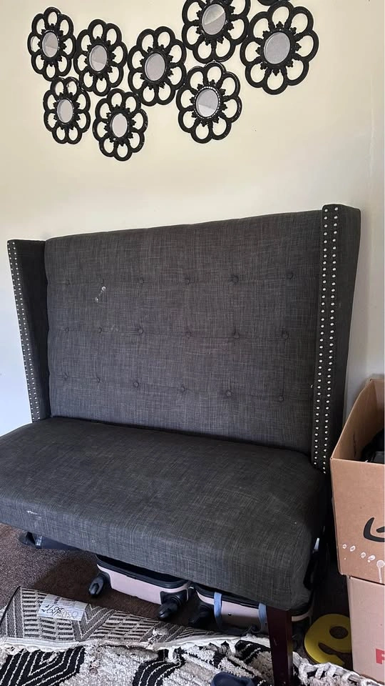 Grey upholstered Bench - photo 3