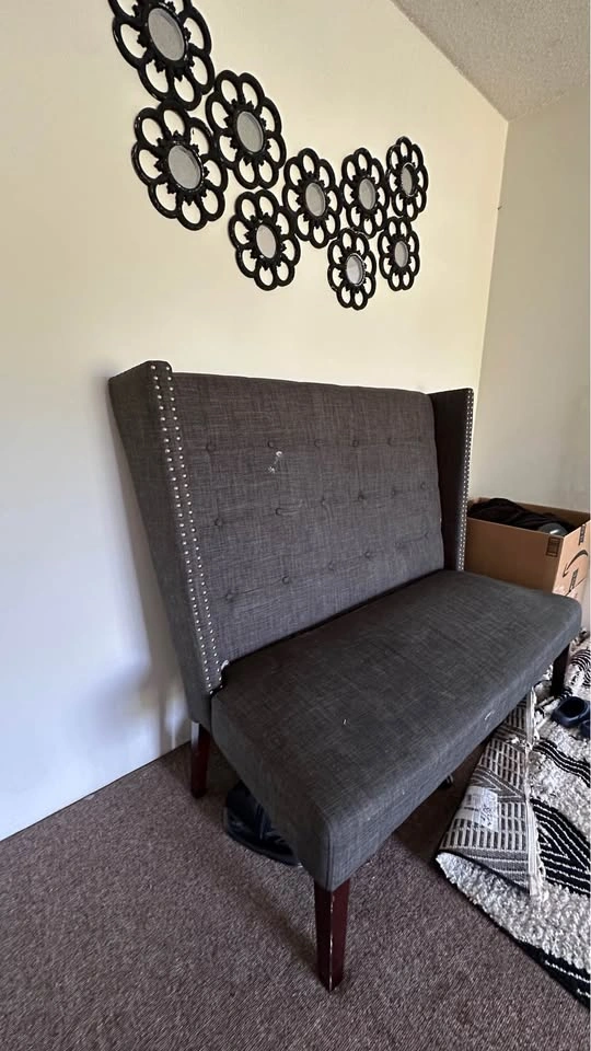 Grey upholstered Bench - photo 4