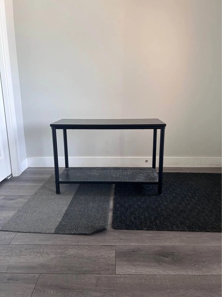 Black 2-Tier Metal Shoe Rack / Entryway Storage Shelf - photo 4