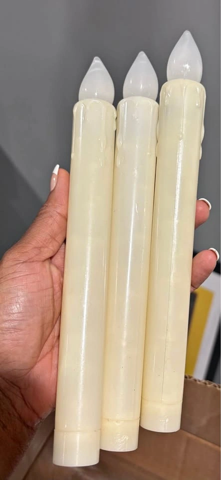23 Ivory battery-operated flameless taper candles