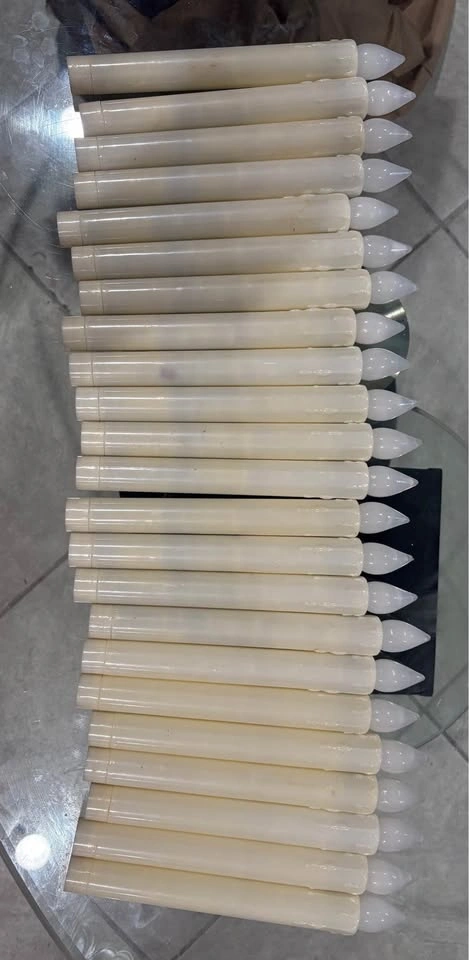 23 Ivory battery-operated flameless taper candles - photo 2