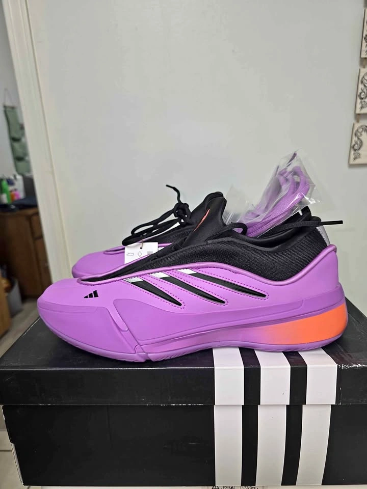 New Adidas Dame 8 Basketball Shoes Purple Black Orange