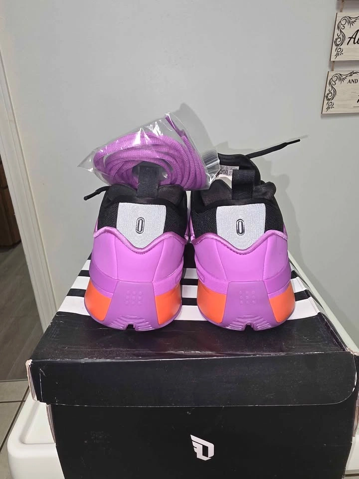 New Adidas Dame 8 Basketball Shoes Purple Black Orange - photo 3
