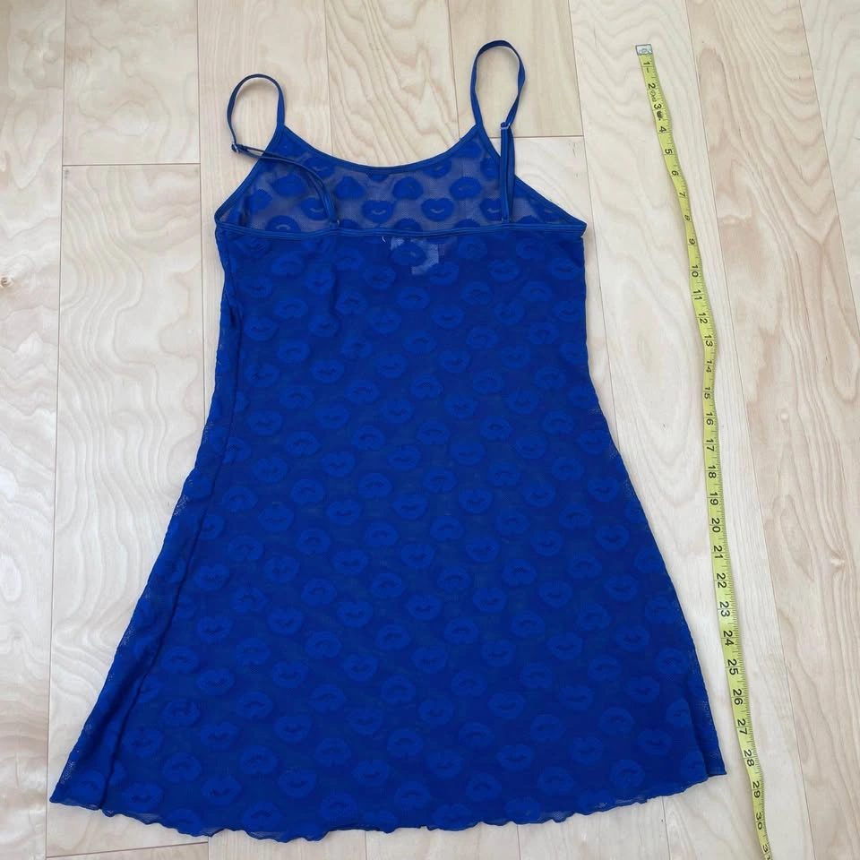 Lace Lip Print Mesh Dress - photo 2