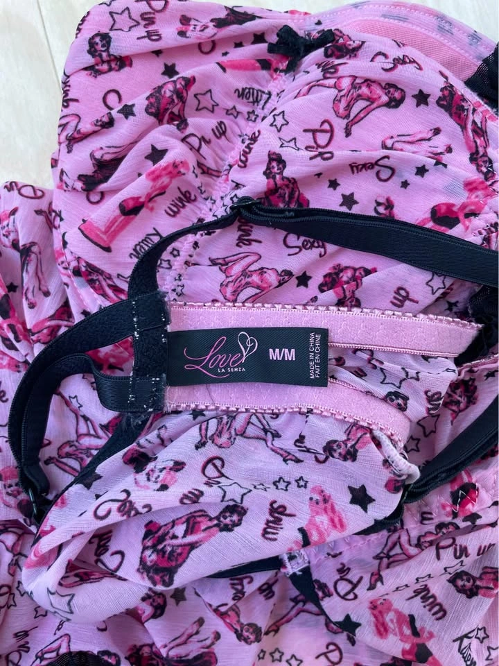 Pink Lacy Lingerie Top - photo 3