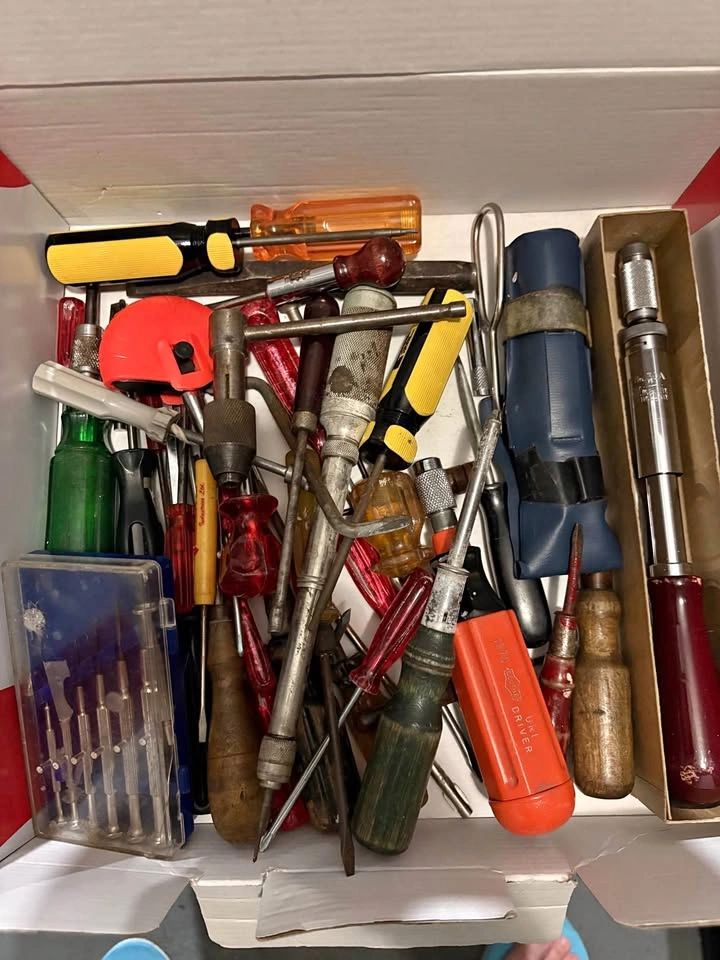 Vintage Hand Tool Collection with Screwdrivers and Specialty Dri