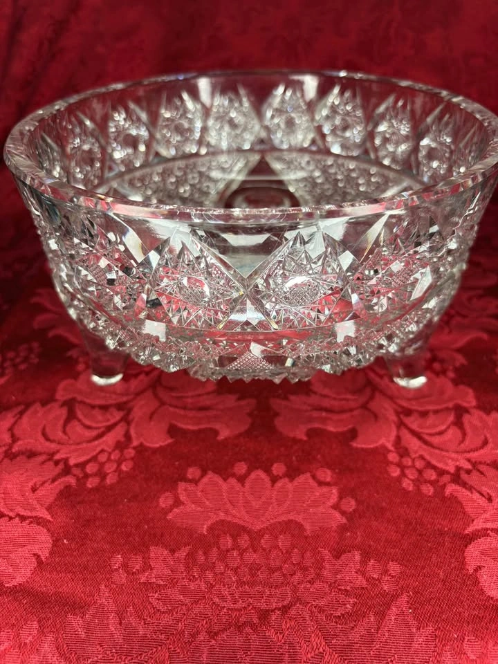 Set of 2 Vintage 3 footed crystal bowl - photo 2