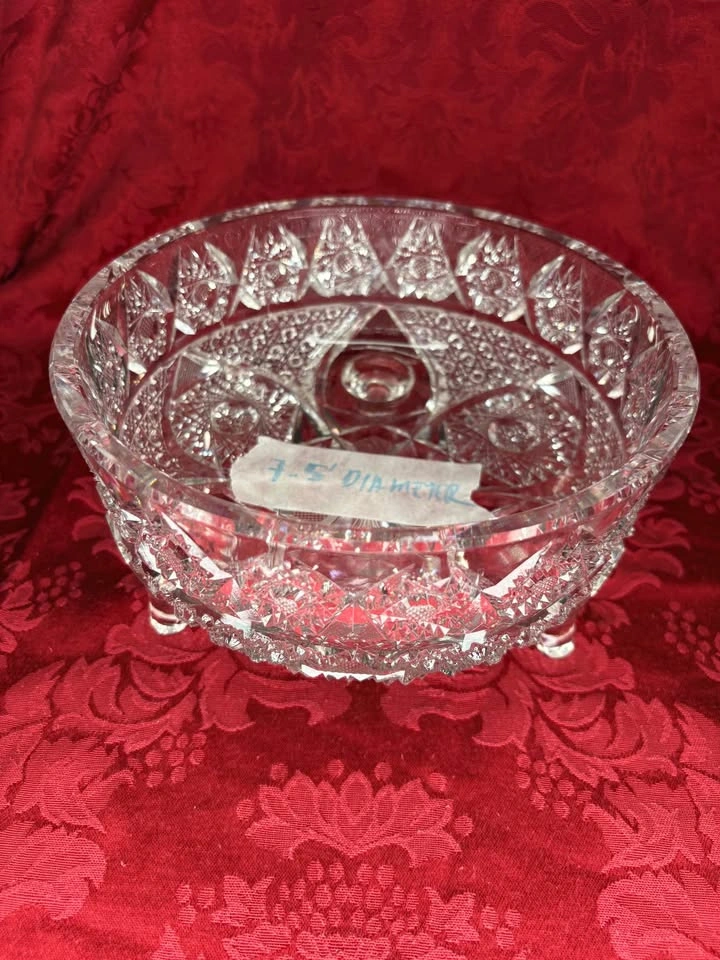Set of 2 Vintage 3 footed crystal bowl - photo 3