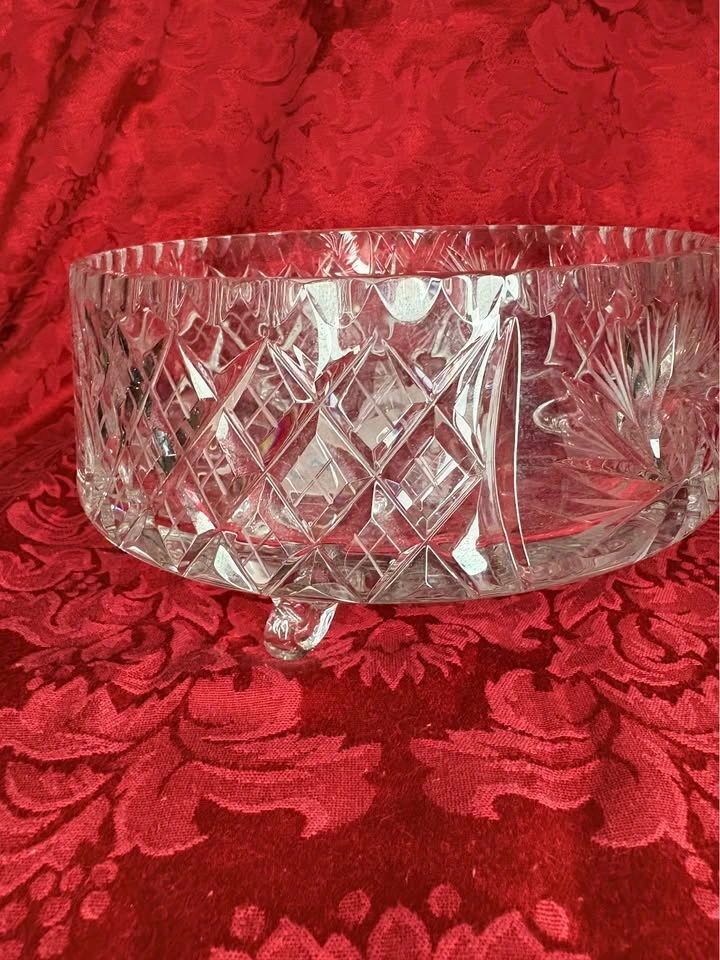 Set of 2 Vintage 3 footed crystal bowl - photo 4