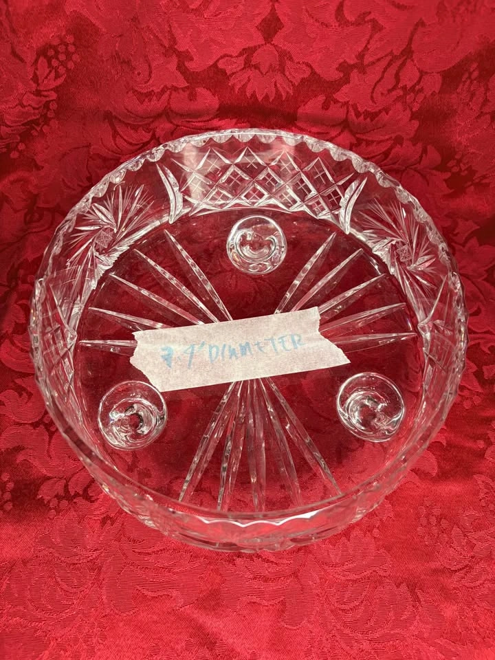 Set of 2 Vintage 3 footed crystal bowl - photo 5