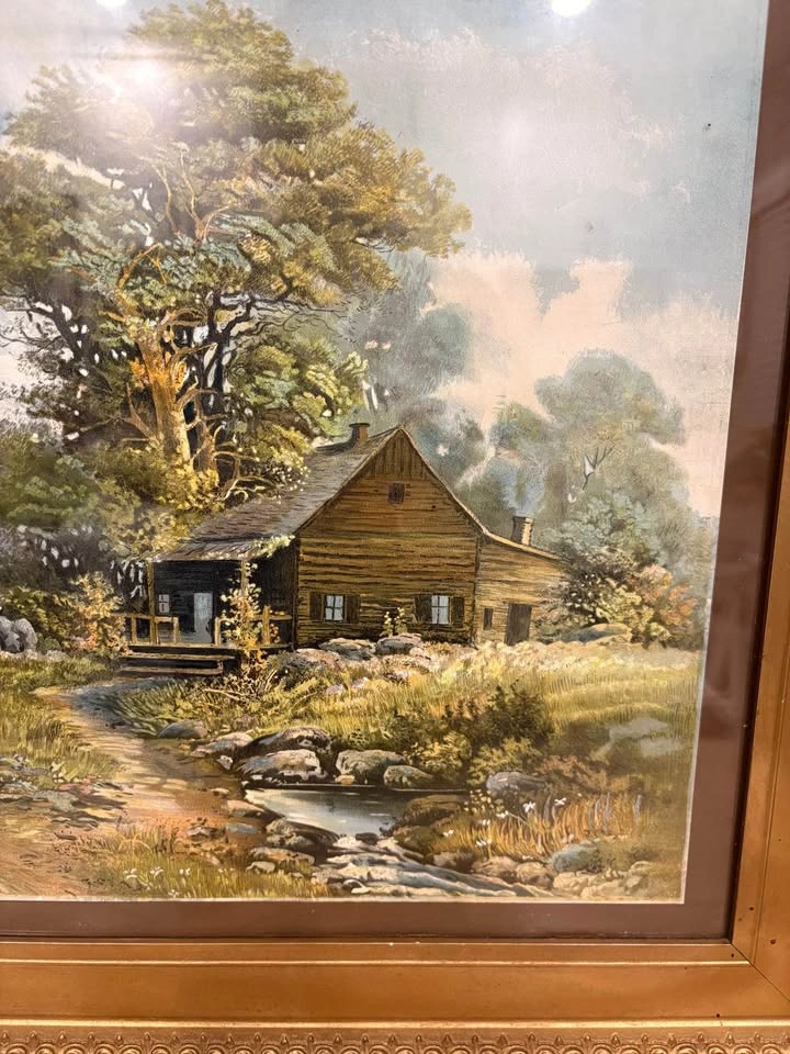 1902 Ullman Mfg. Co. Framed Countryside Landscape Print - photo 5