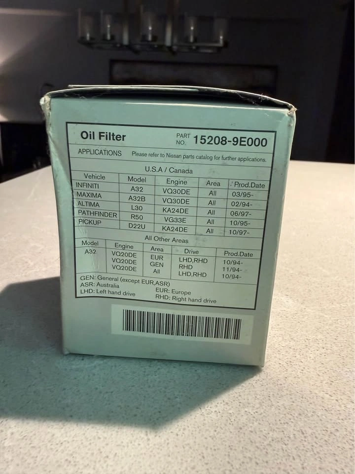 4x Genuine Nissan OEM Oil Filter 15208-9E000 - photo 4