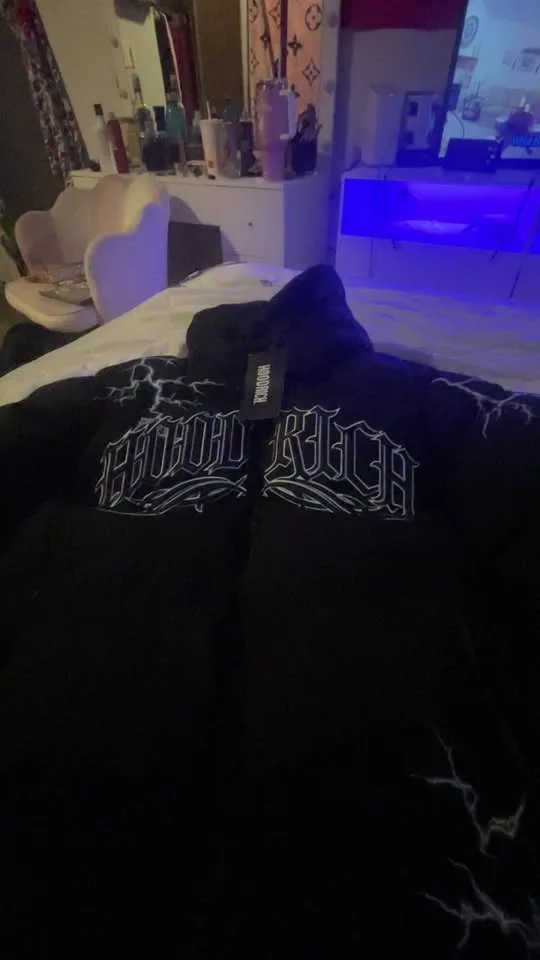 Hoodrich black jacket with white lightning design MEN - photo 2