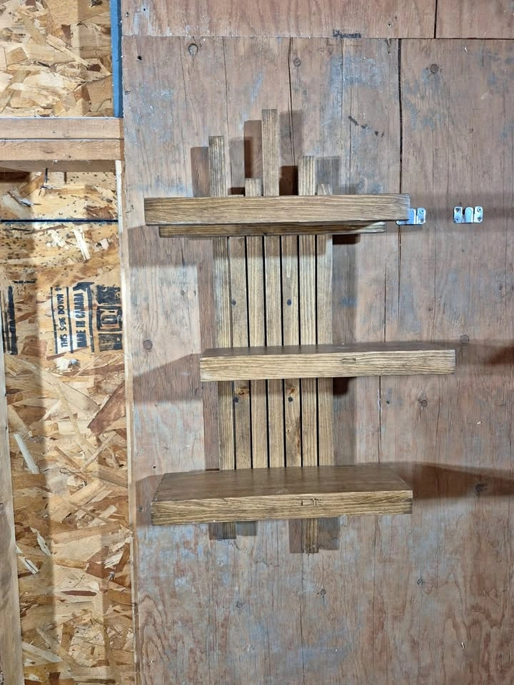 28" Rustic 3 Tier Wall Shelves - Solidwood, Artisan Made