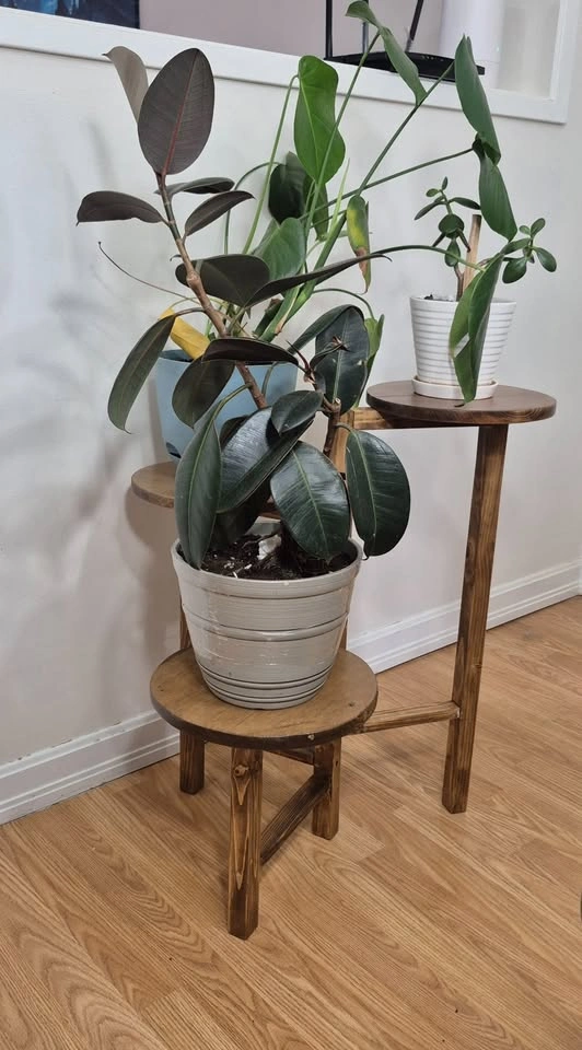 Rustic 3 Tier Plant Stand - Solidwood, Handcrafted, Rustic - photo 3
