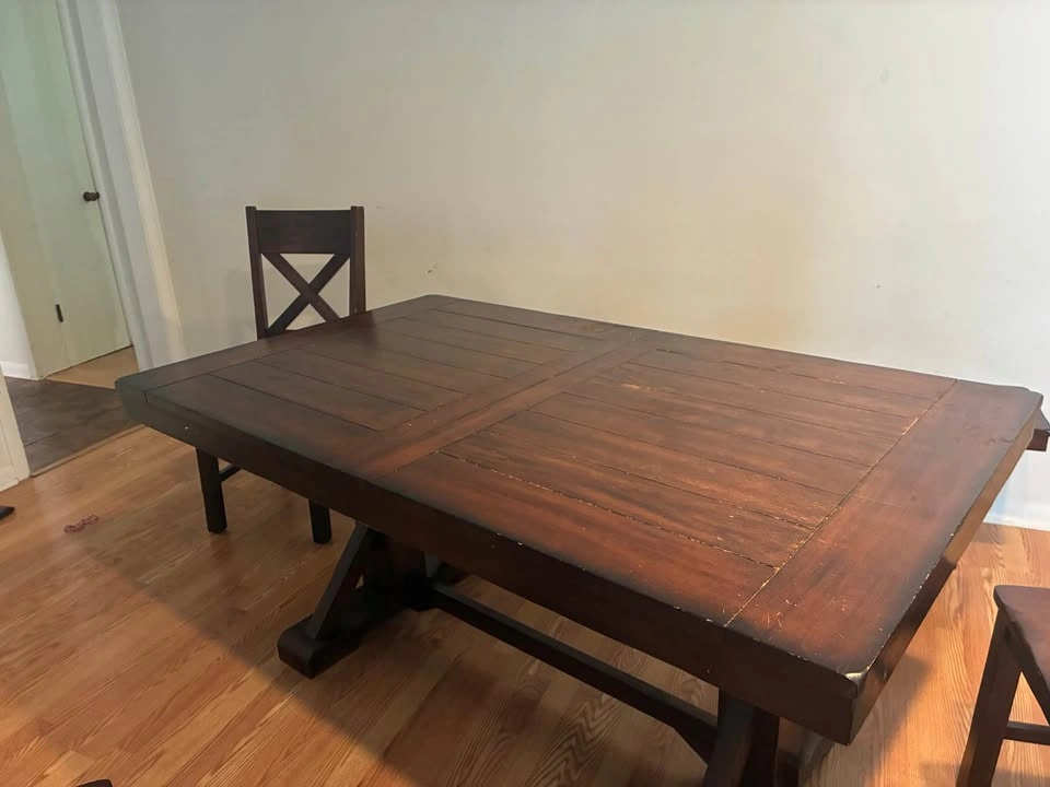 Dining table with 4 chairs and a bench - photo 2