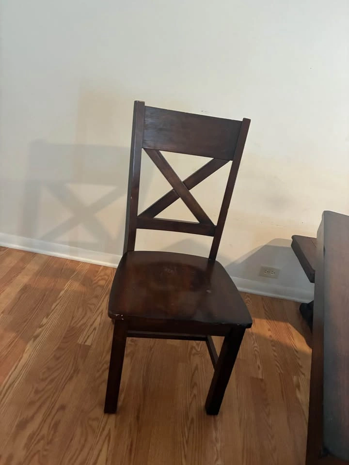 Dining table with 4 chairs and a bench - photo 4