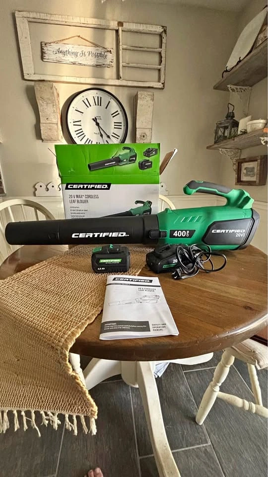 Certified 20V Cordless Battery-Powered Lawn & Garden Leaf Blower