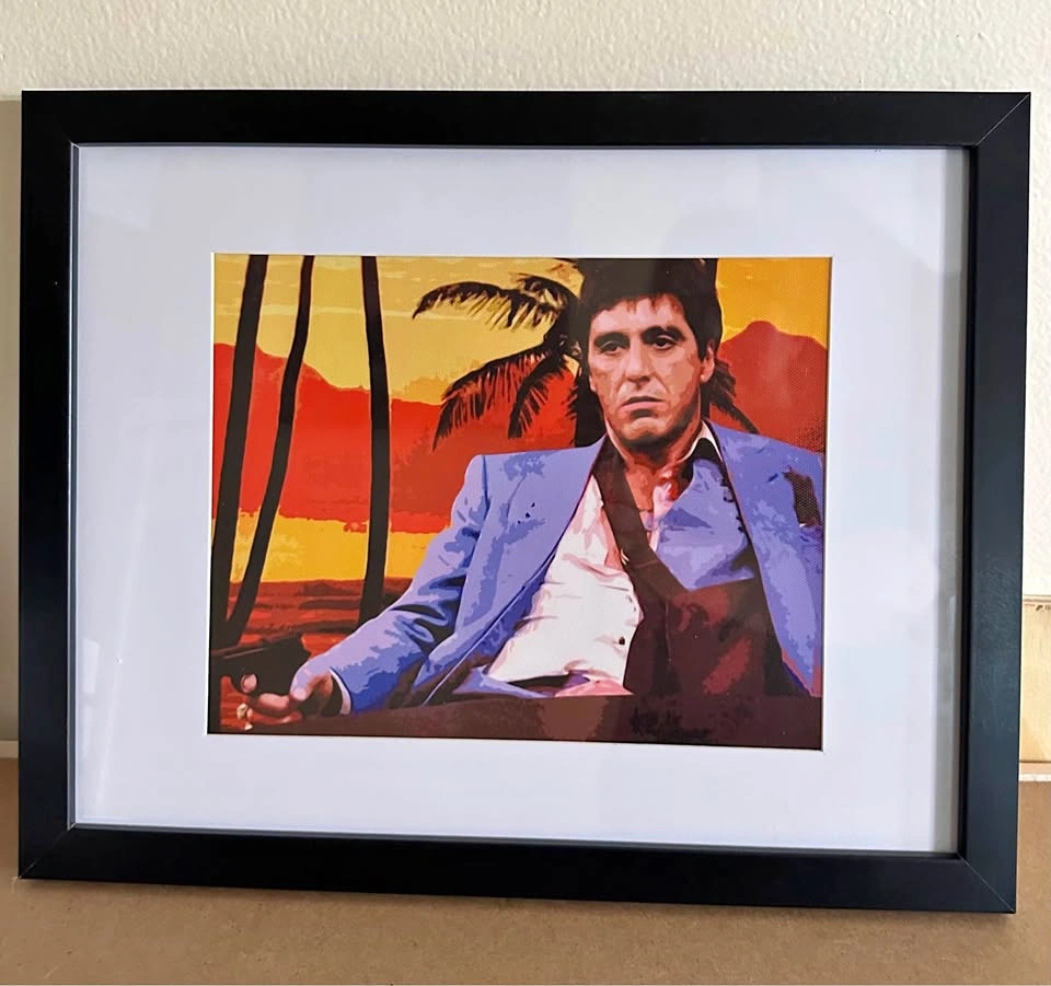 Scarface Tony Montana Framed Pop Art Print
