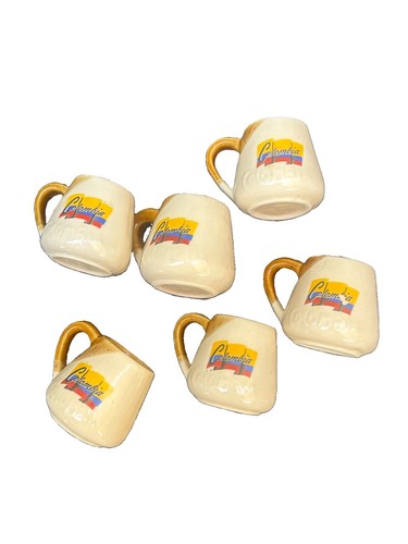 Colombia 6 pc Espresso Tiny Cup Set with Colombian Flag