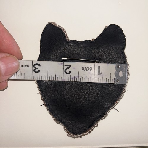 NEW Handmade Seed Bead Cat Face Pin Brooch - photo 4