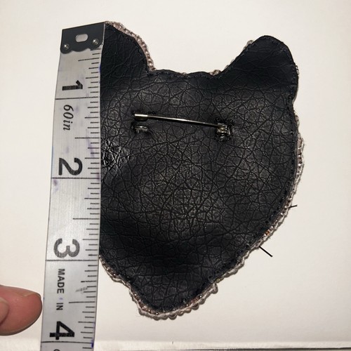 NEW Handmade Seed Bead Cat Face Pin Brooch - photo 5