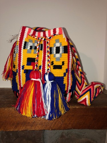 Authentic Wayuu Mochila Colombian Minions Crossbody Bag - photo 2