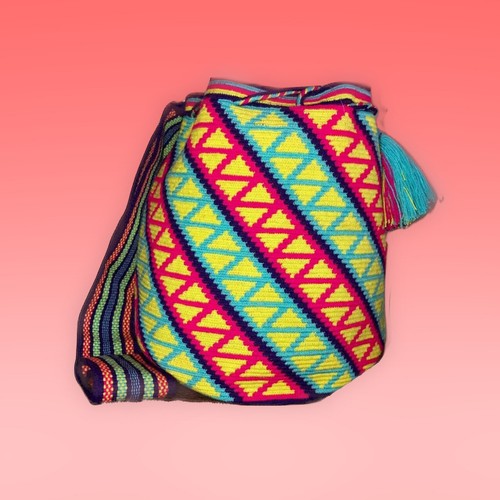 Authentic Wayuu Mochila Colombian Bag Large Single Thread