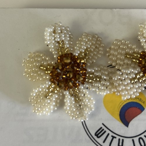 NEW Flower Earrings Beaded Colombian Jewelry Embera chami - photo 3