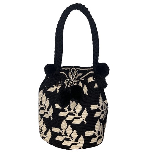 Authentic 100% Wayuu Mochila Colombian Bag Large Neutral