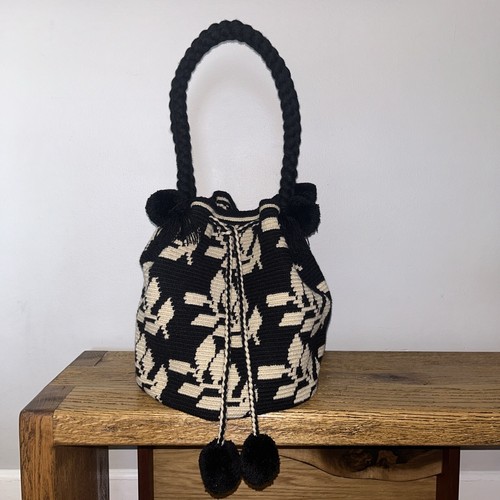 Authentic 100% Wayuu Mochila Colombian Bag Large Neutral - photo 5