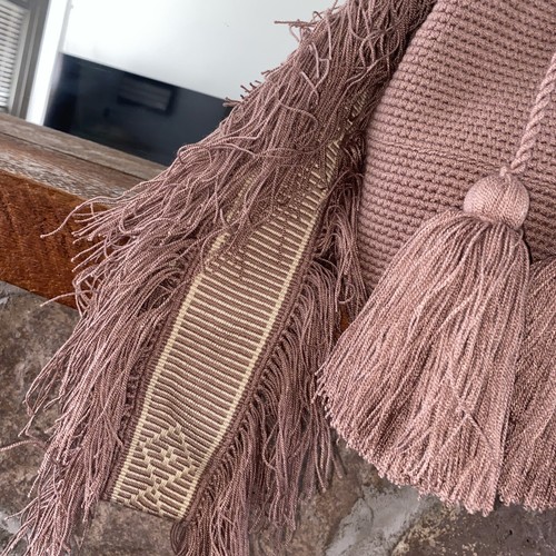 Authentic Wayuu Mochila Colombian Bag Medium Crossbody Taupe - photo 5