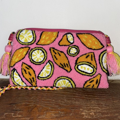Authentic Wayuu Crossbody Clutch Bag Medium Limes Pink - photo 5