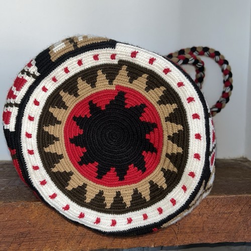 Authentic Wayuu Mochila Colombian Bag Large Red Black - photo 5
