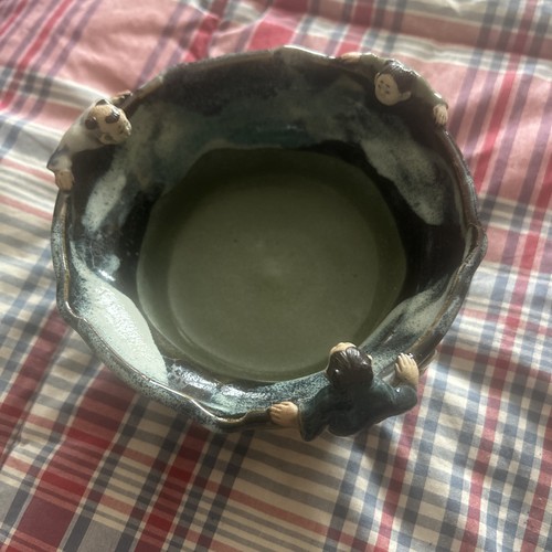 Vintage Rare And Unusual Bowl Japanese Sumida Gawa - 3 People - photo 2