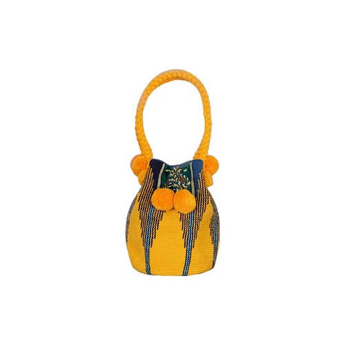 Authentic Wayuu Mochila Colombian Bag Large Yellow
