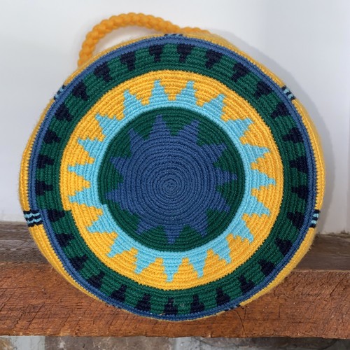 Authentic Wayuu Mochila Colombian Bag Large Yellow - photo 5