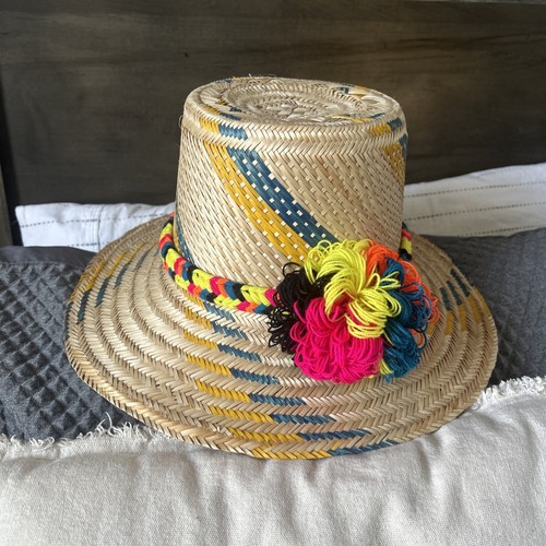 Colombian Wayuu Handwoven Straw Panama Sun Hat - photo 5
