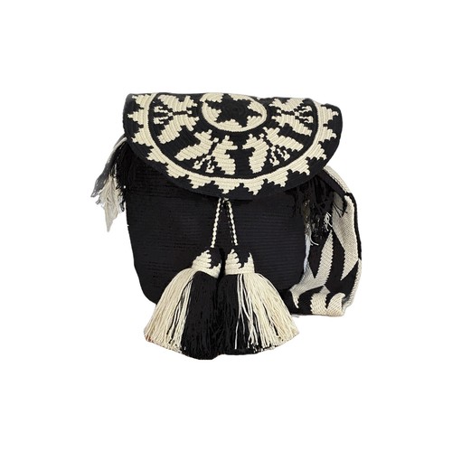 Authentic Wayuu Mochila Colombian Bag - Black Butterflies