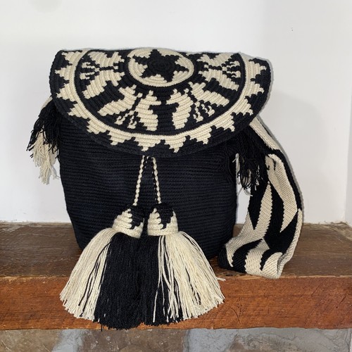 Authentic Wayuu Mochila Colombian Bag - Black Butterflies - photo 3