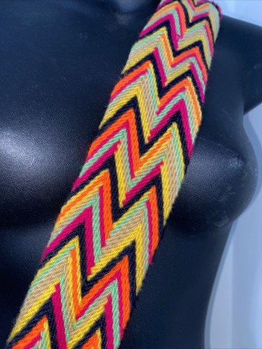 Authentic Wayuu Mochila Colombian Bag Large Striped Rainbow - photo 5