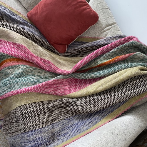 Boho Handwoven Peruvian Frazada Rug Blanket Multicolor - photo 3